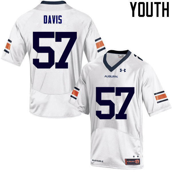 Youth Auburn Tigers #57 Deshaun Davis College Football Jerseys Sale-White - Click Image to Close